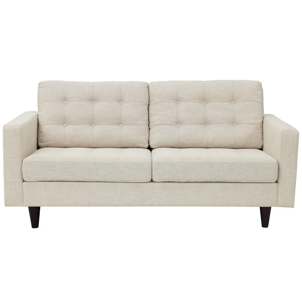Modern Contemporary Urban Design Living Room Lounge Club Loveseat Sofa Beige Fabric