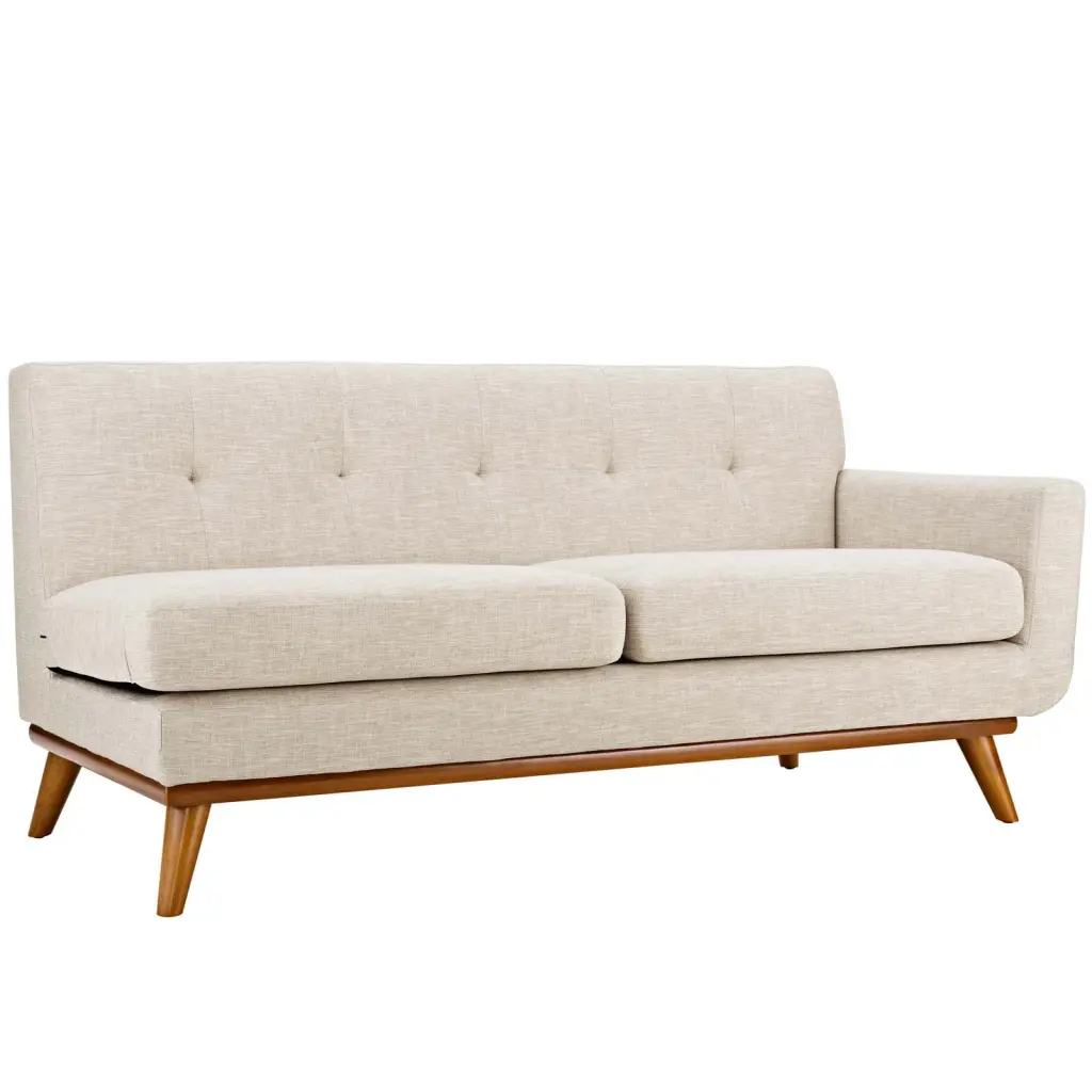 Modern Contemporary Urban Design Loveseat Sofa Beige Fabric - Lounge Club Lobby