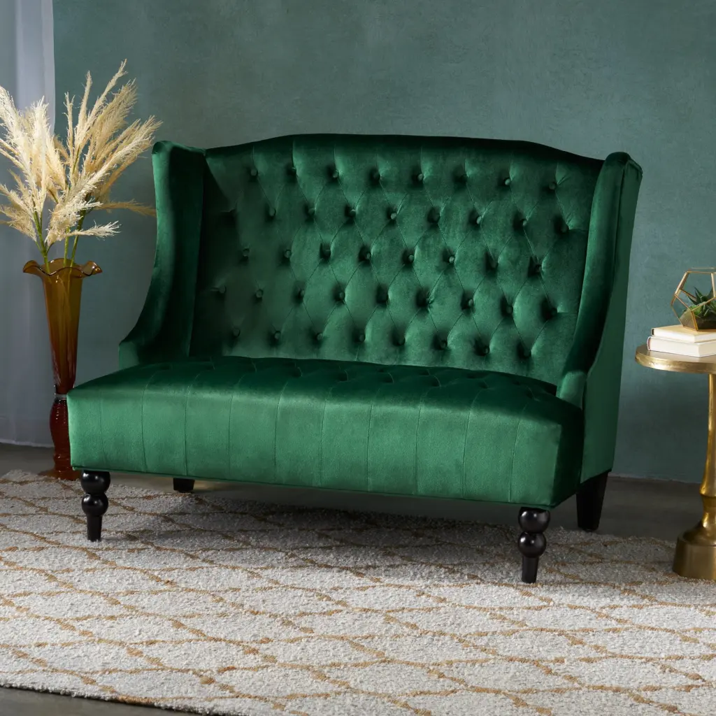 LEVNARY Linen Loveseat Sofa White OMCCHK
