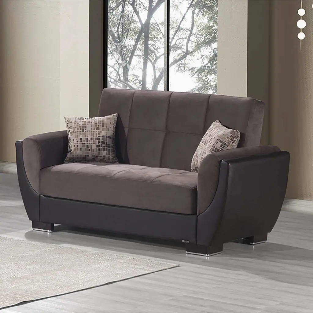 AIR ARMADA LOVESEAT 107 Brown - Stylish and Comfortable Loveseat Ottomanson