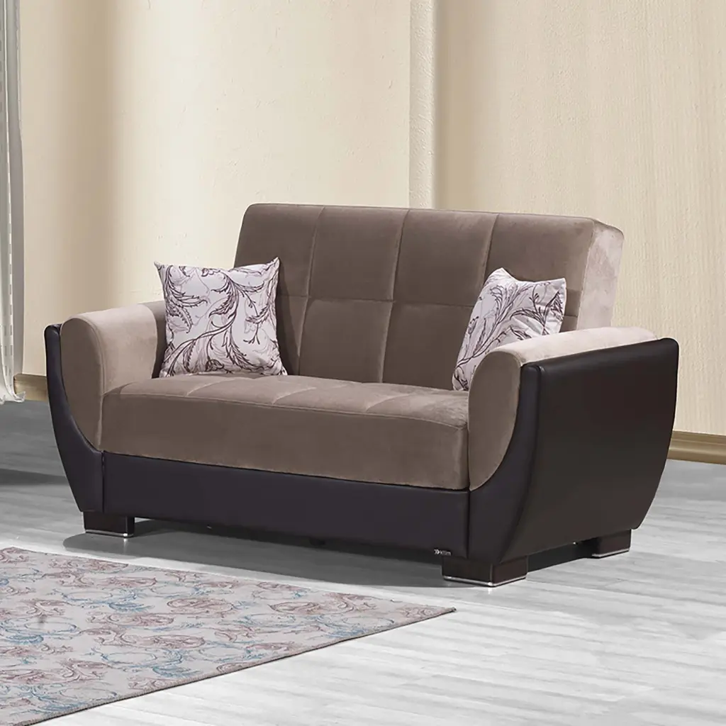 AIR ARMADA LOVESEAT 109 Sand/Brown - Modern and Comfortable Loveseat Ottomanson