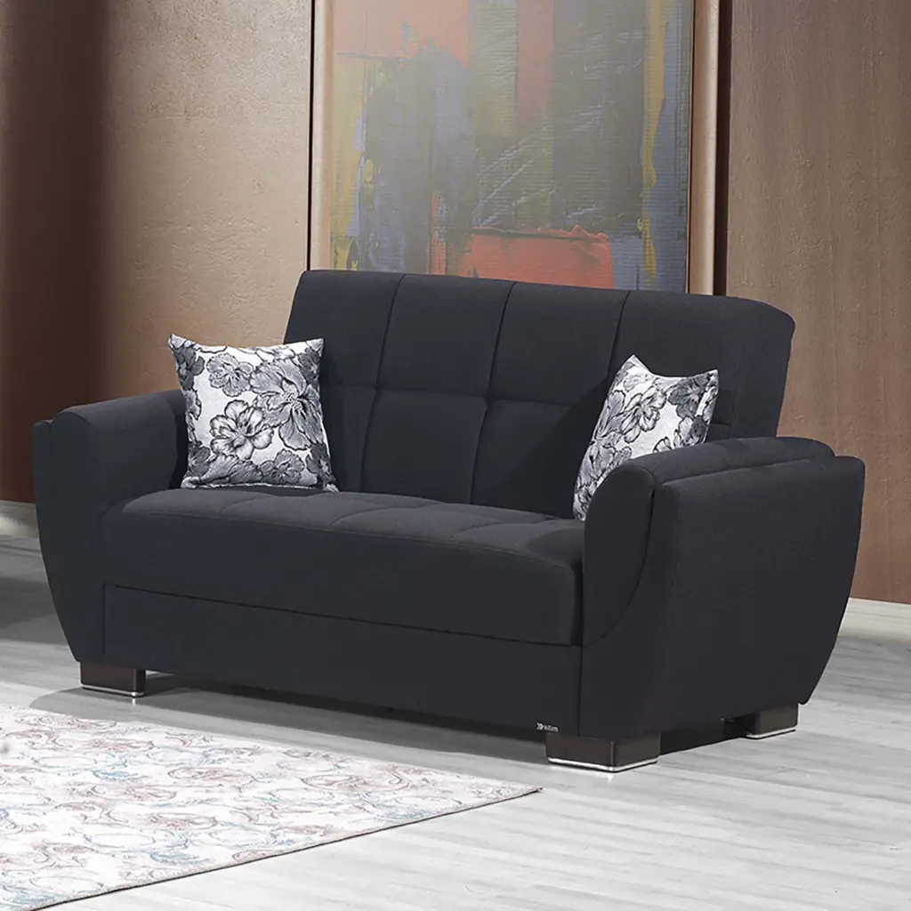 AIR ARMADA LOVESEAT 111 Denim Dark Blue - Contemporary Comfortable Loveseat Ottomanson
