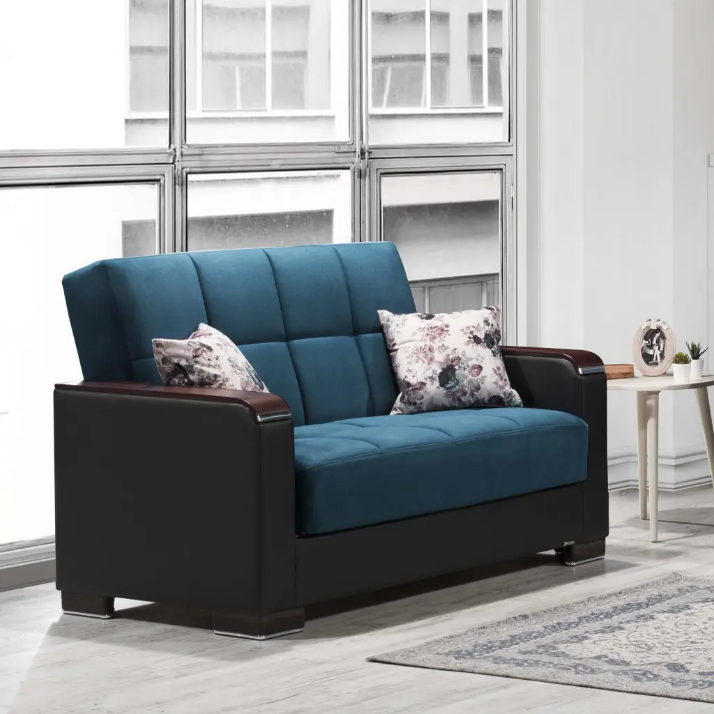 ARMADA X LOVESEAT 317 Emerald Blue - Stylish and Comfortable Loveseat Ottomanson