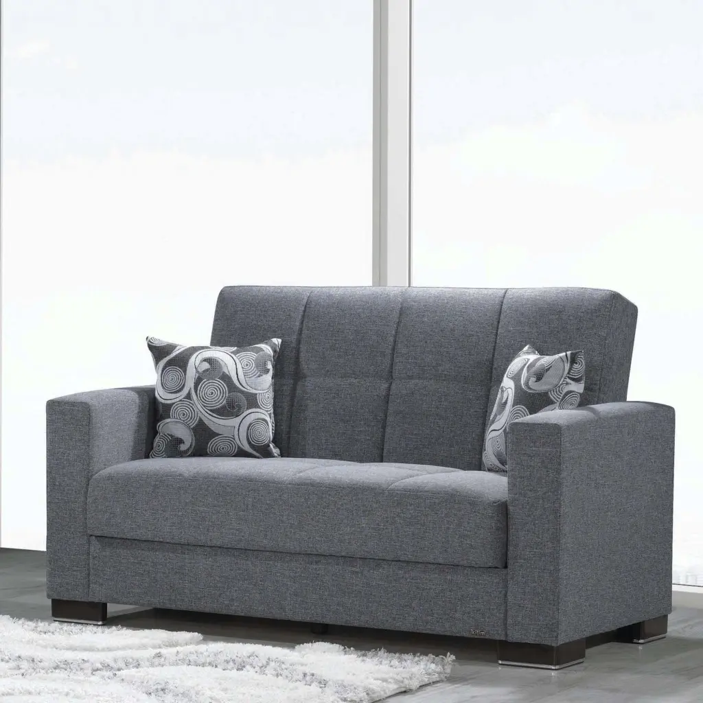 ARMADA LOVESEAT 13 Gray Modern Two-Seater Sofa Living Room Ottomanson