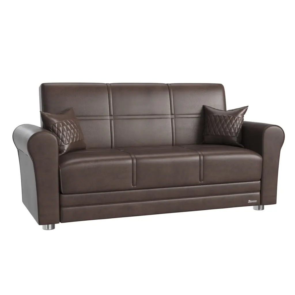 Avalon New Loveseat Zen Brown Contemporary Living Spaces Ottomanson