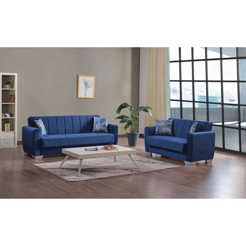 BARATO Loveseat Blue Modern Living Rooms and Small Spaces Ottomanson