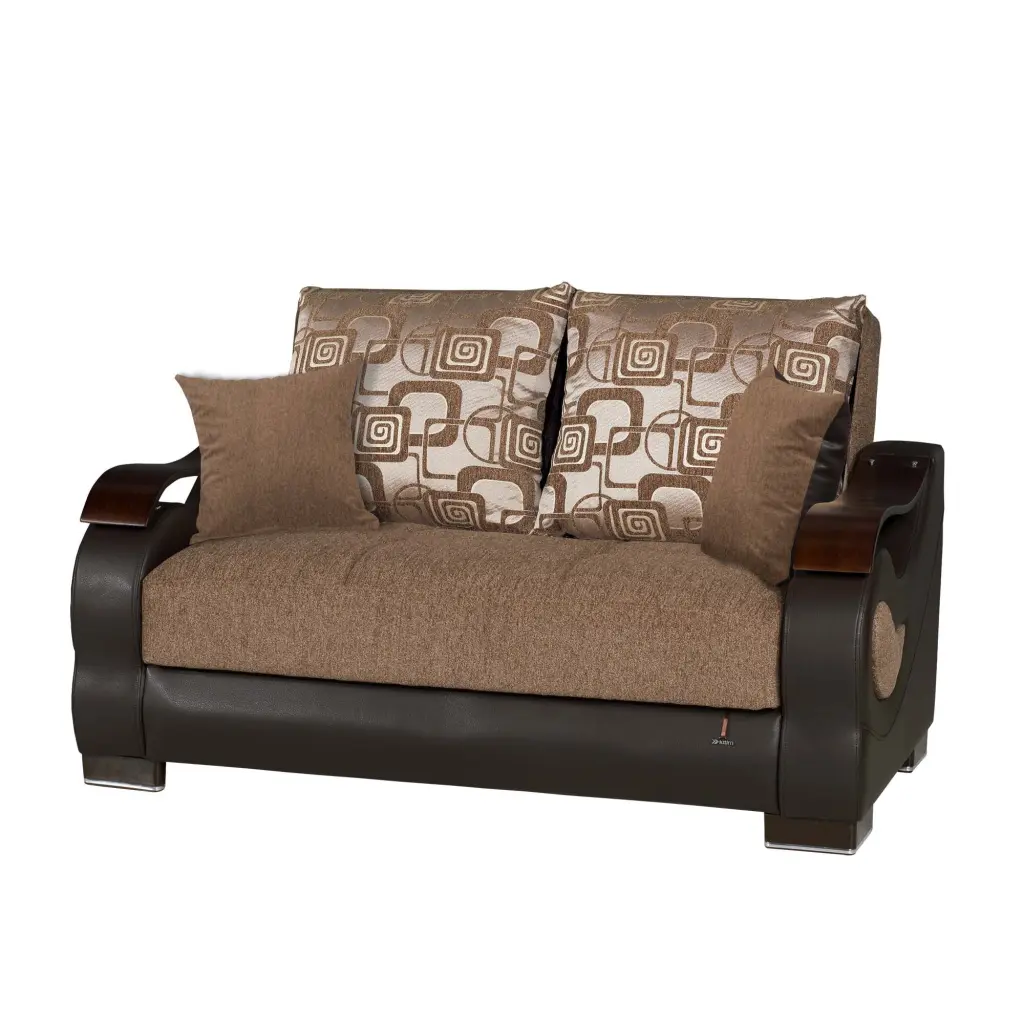 METROPLEX LOVESEAT BROWN - Classic Two-Seater Sofa Sturdy Design Ottomanson