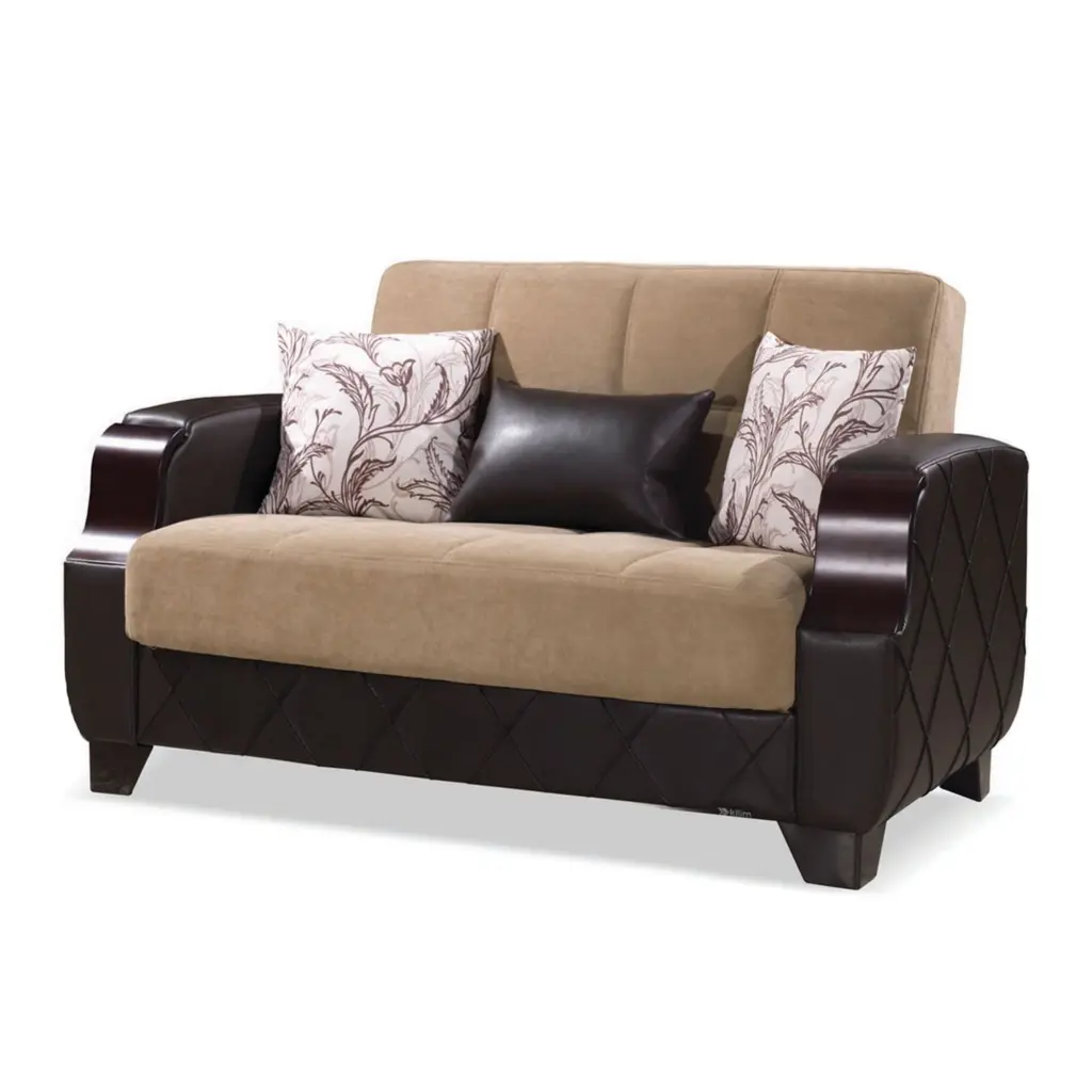 Molina Loveseat Brown - Classic Upholstered Sofa Ottomanson