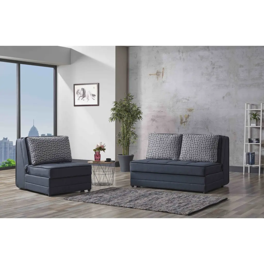 Studio Loveseat Navy Ottomanson