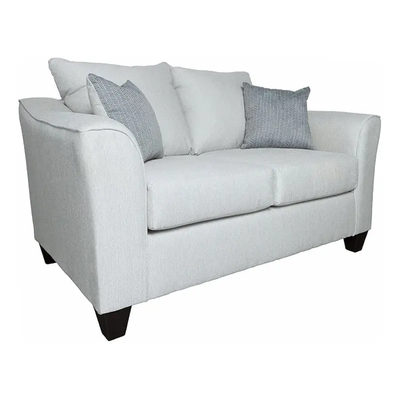 Pemberly Row Fabric Upholstered Track Arm Loveseat Gray Mist