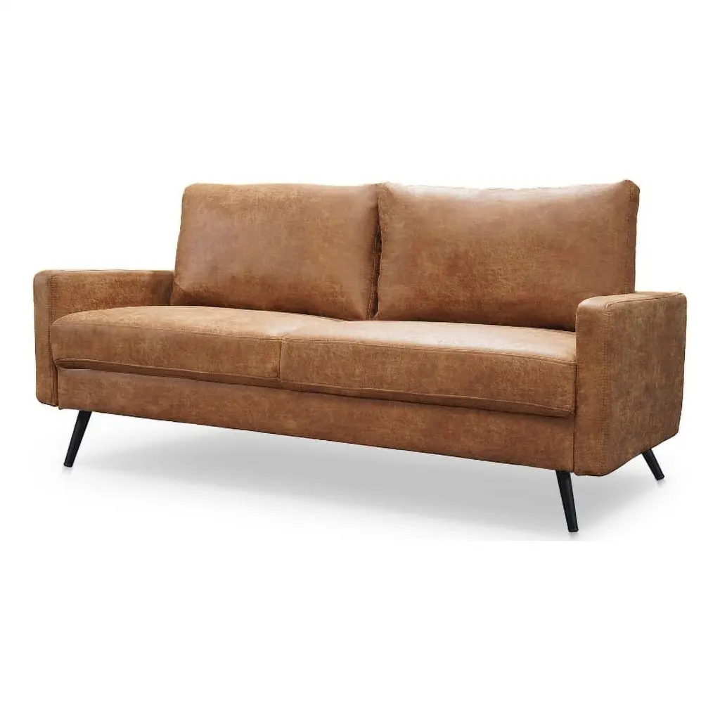 Pemberly Row 70 Inch Upholstered Modern Leather Loveseat Rich Brown