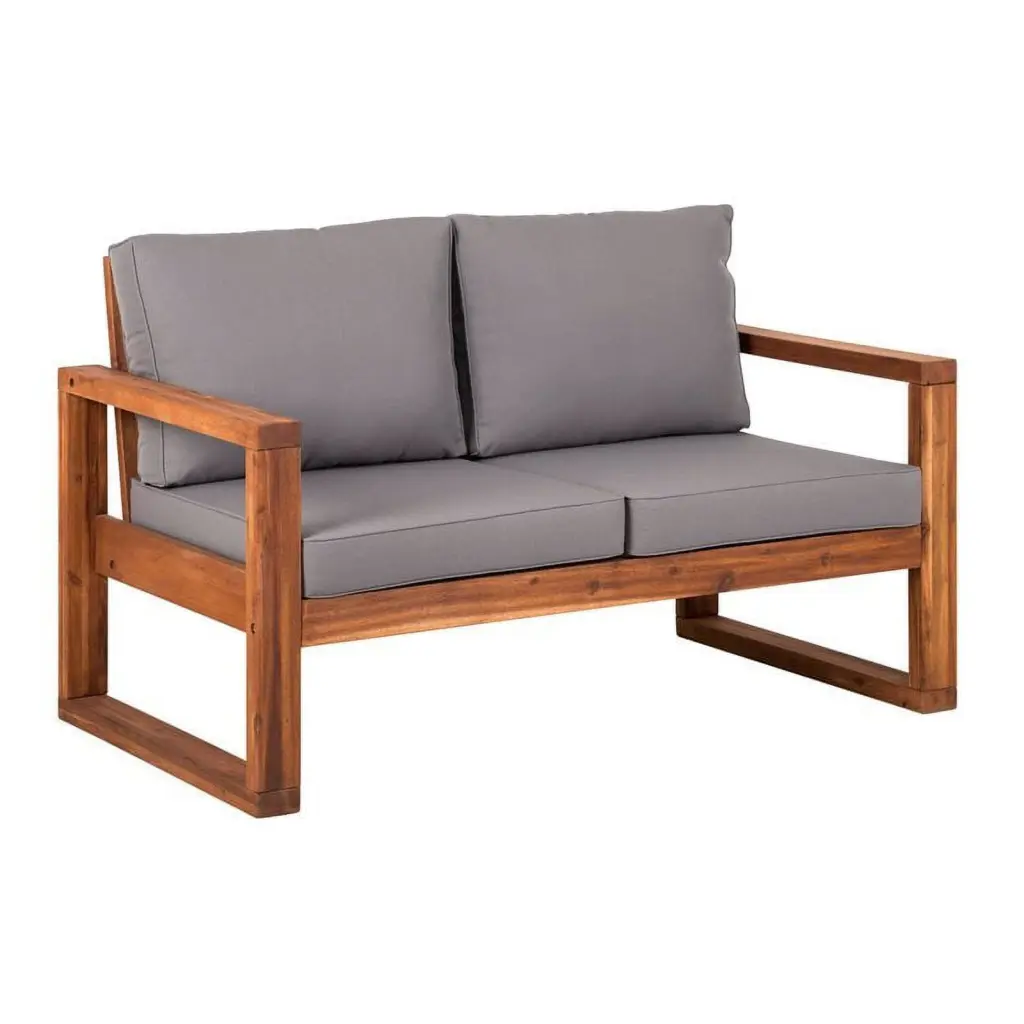 Pemberly Row Love Seat Cushions Brown Classic Living Room Sofa