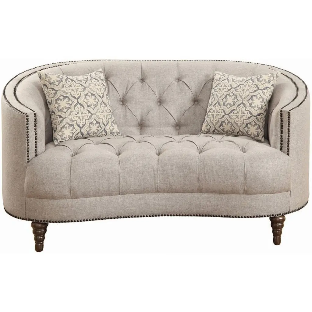 Pemberly Row Modern Fabric Sloped Arm Upholstered Loveseat Gray