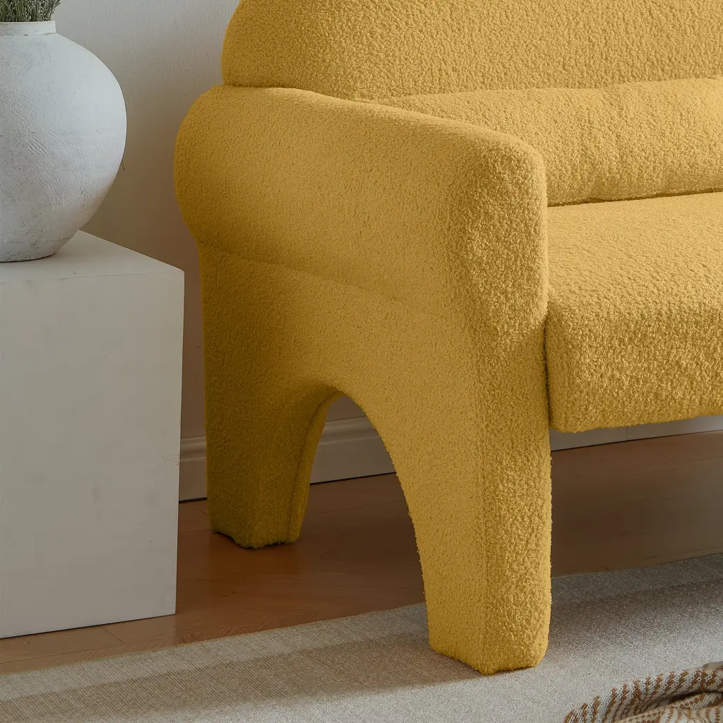 Modern Boucle Loveseat Plush Comfort Living Room Decor Pevor