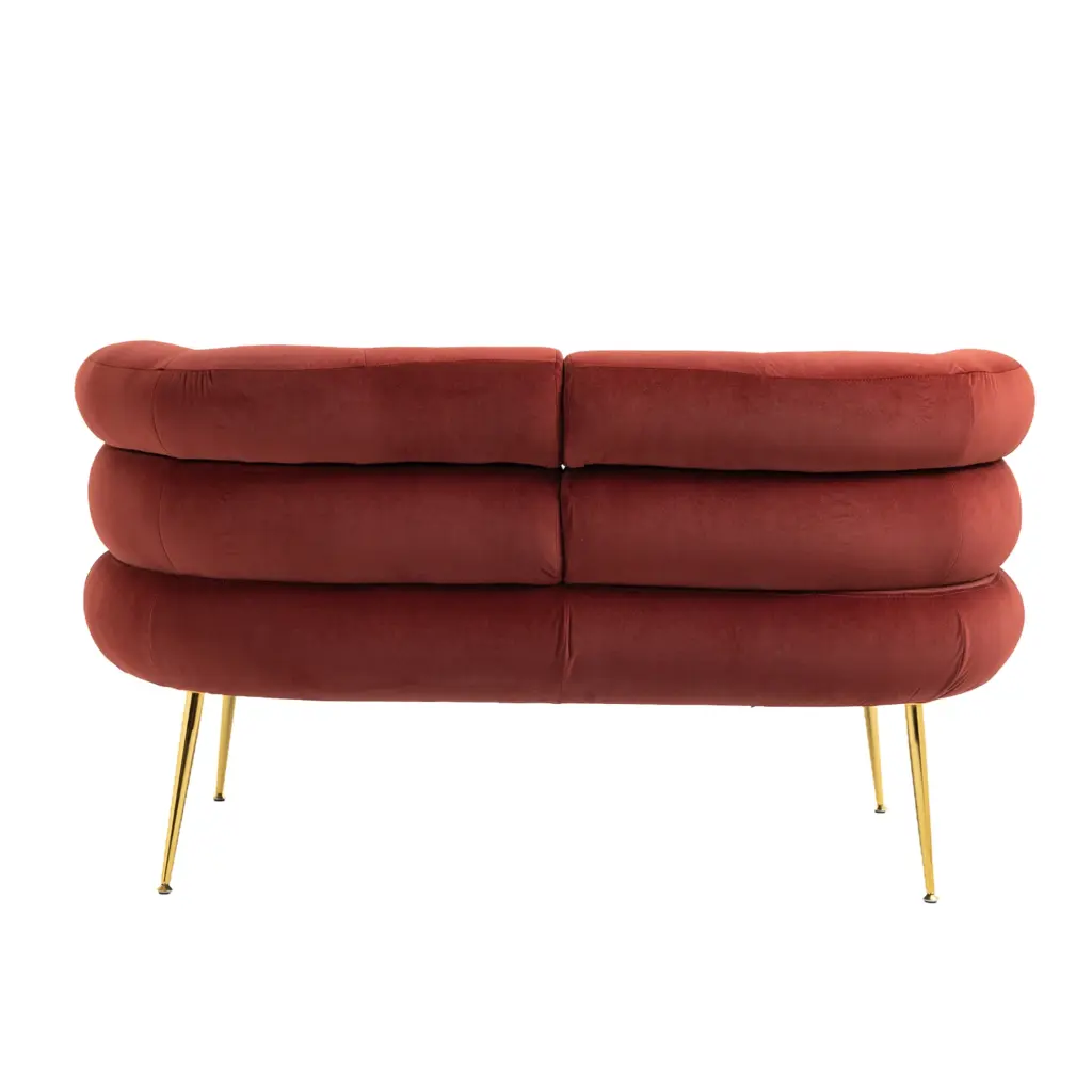 Home Velvet Loveseat Sofa Upholstered Comfy Lounge Arm Sofa Solid Metal Frame SEALODY