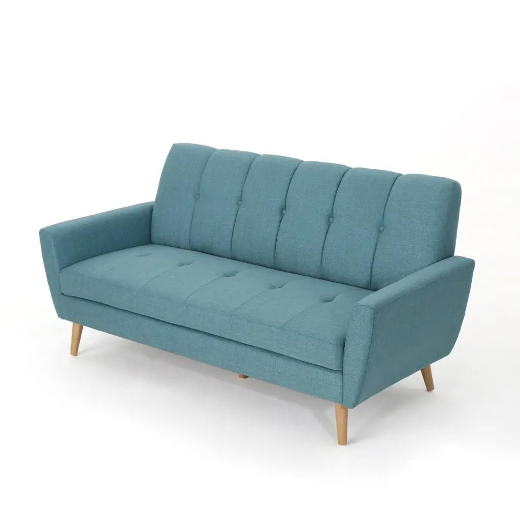 Modern Blue Fabric Loveseat Sofa Living Room and Garden Thezne