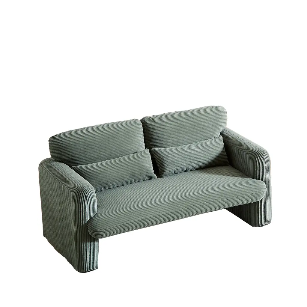 60 Corduroy Fabric Sofa, Modern Lounge Chairs Loveseat Support Pillow unknown