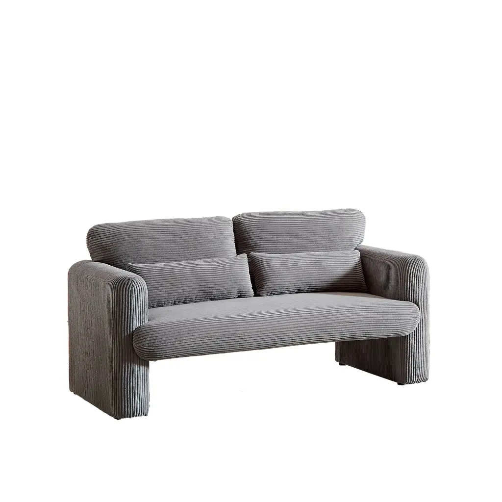 60 Corduroy Fabric Sofa, Modern Lounge Chairs Loveseat Support Pillow unknown