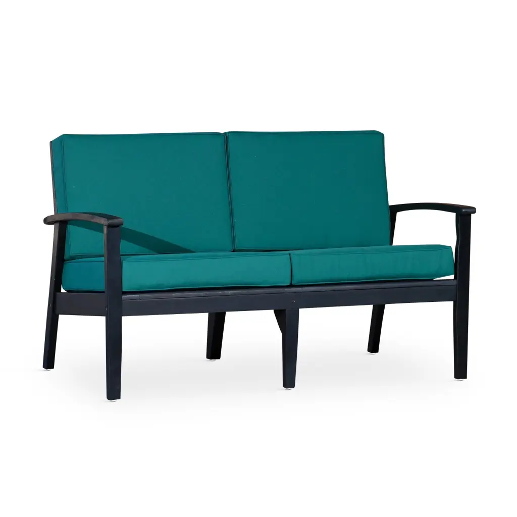 Eucalyptus Loveseat Dark Green Cushions Espresso Finish Sofa unknown