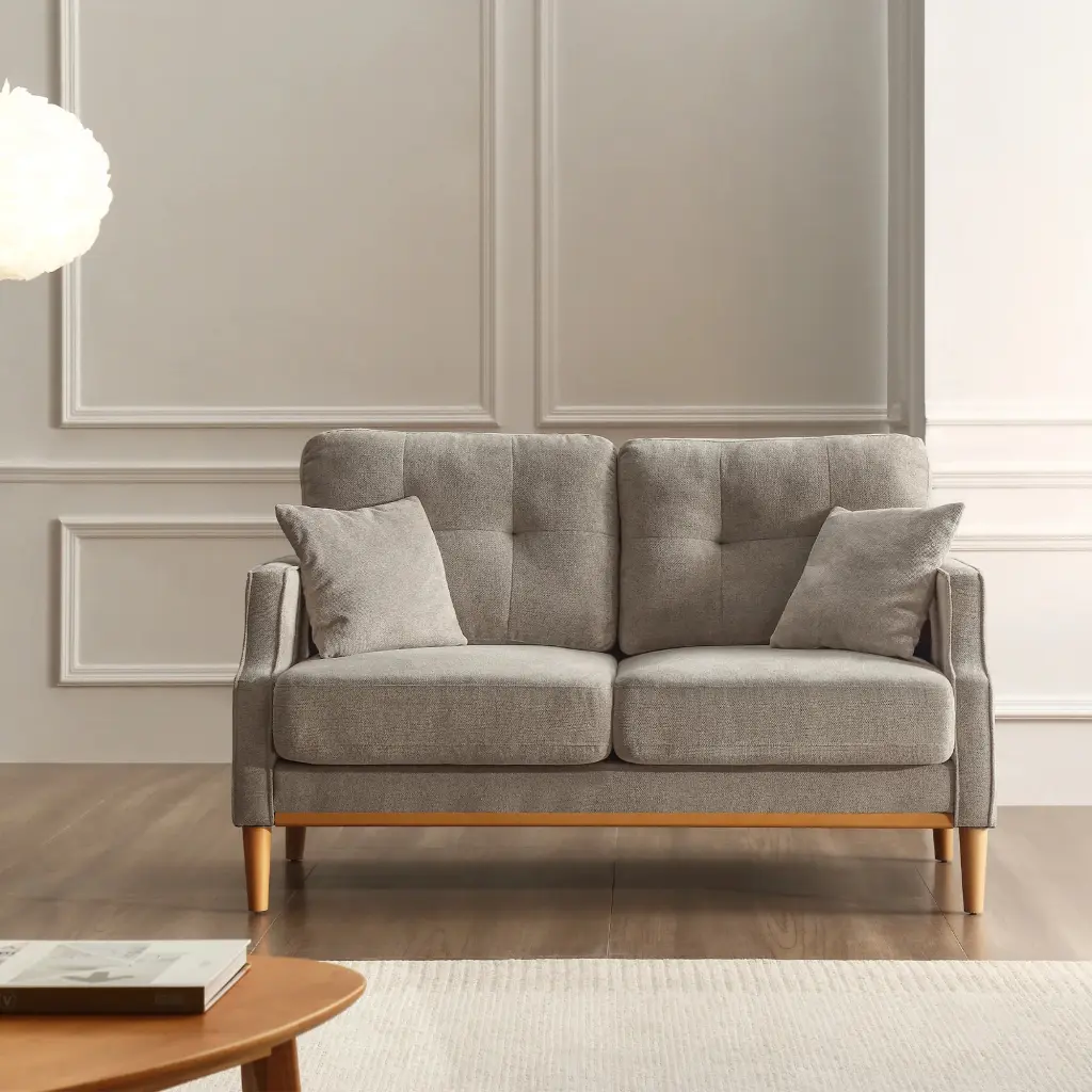 Living Space Cream Waterproof Fabric Loveseat USB Charge - 2-Seater Sofa unknown