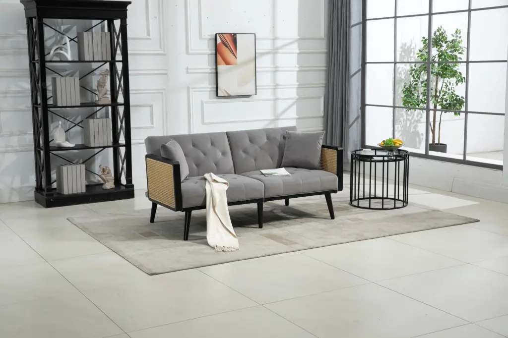 Velvet Loveseat Sofa Metal Feet - Modern Accent Sofa Living Room unknown