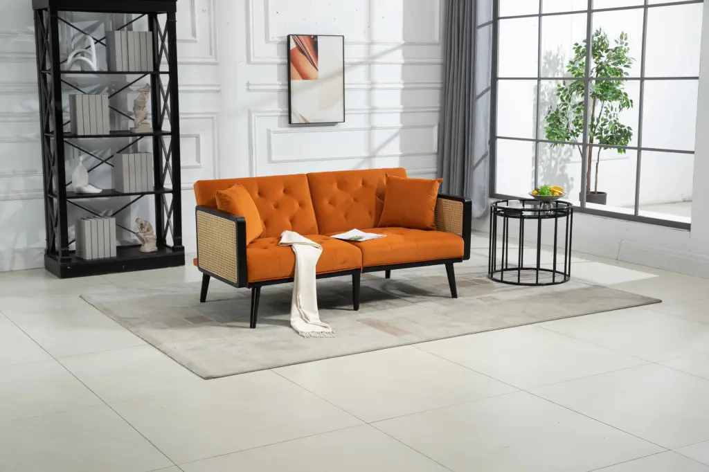 Velvet Sofa Accent Loveseat Sofa Metal Feet unknown
