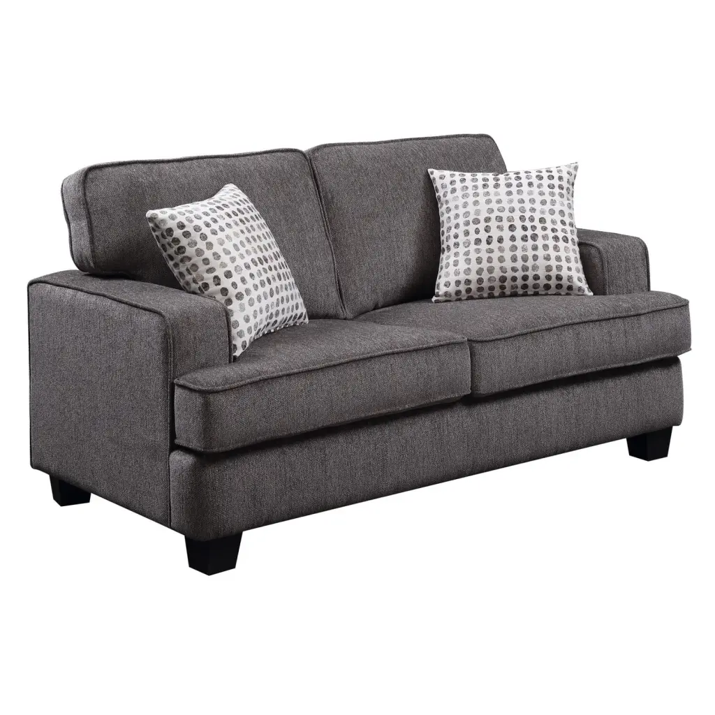 Wallace & Bay Daugherty Mottled Gray Loveseat Loose Back Cushions