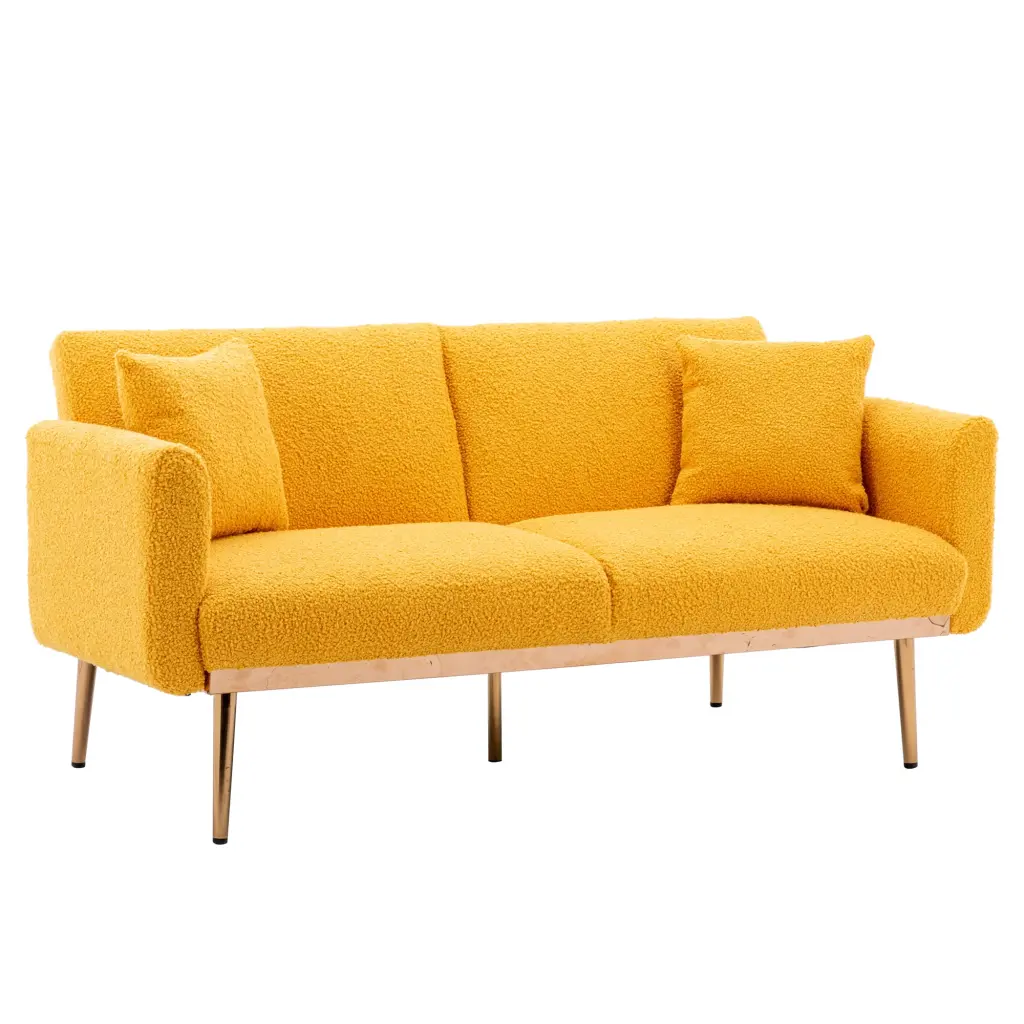 COOLMORE Velvet Accent Loveseat Sofa Metal Feet - Stylish Home Decor Wobythan
