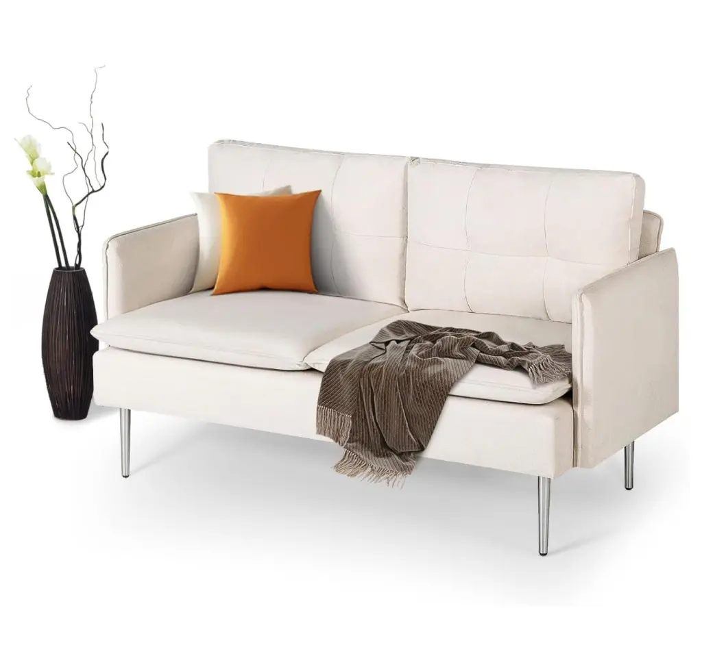 53 W Small Loveseat Sofa Living Room Metal Legs Comfortable Mini Couch XylehR