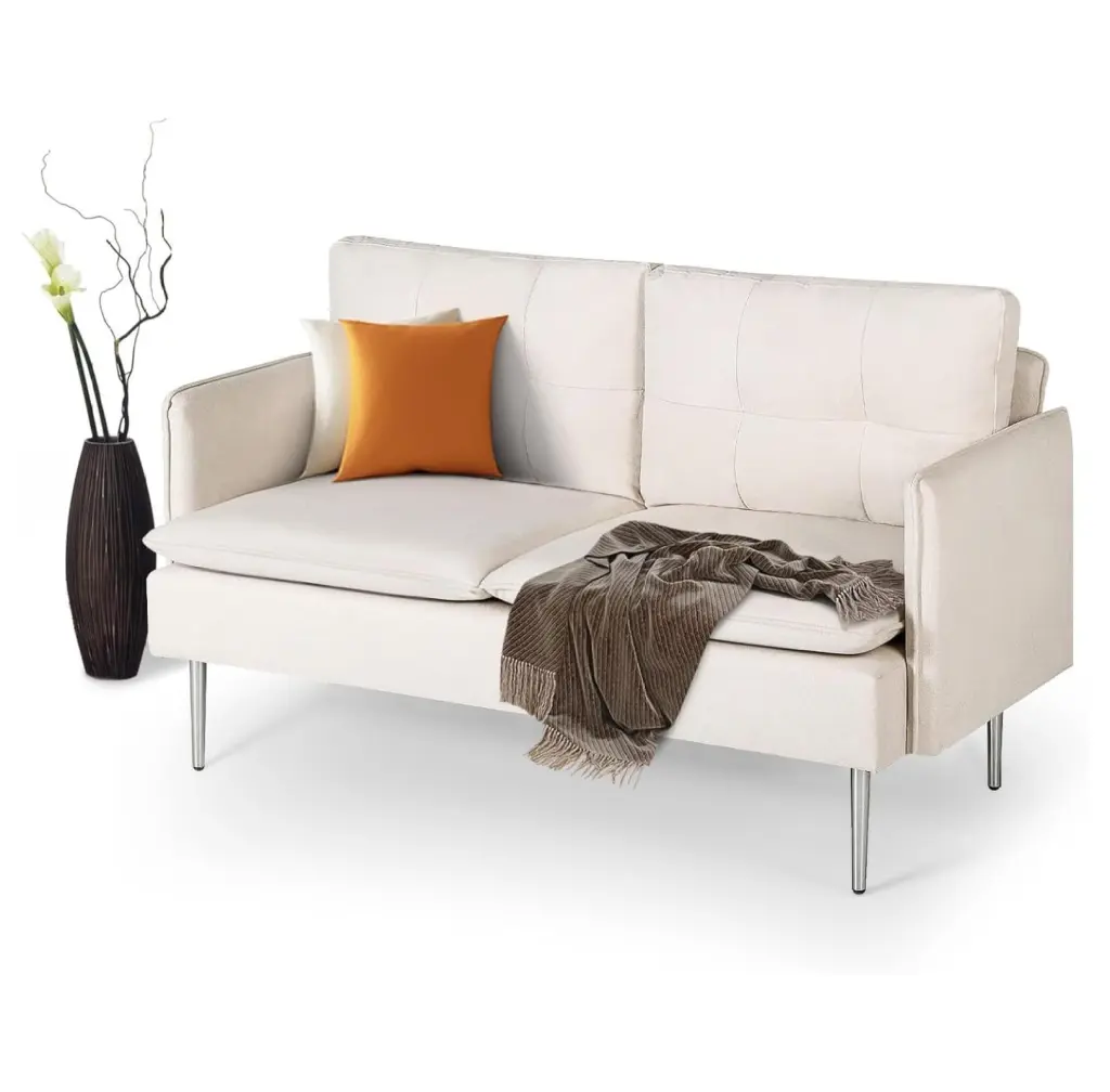 53 W Small Loveseat Sofa Living Room Metal Legs Comfortable Mini Couch XylehR
