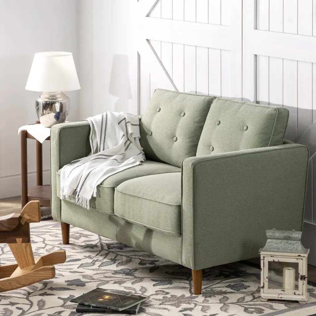 Zinus 52 Lauren 2-Seater Loveseat Pear Green Small Spaces