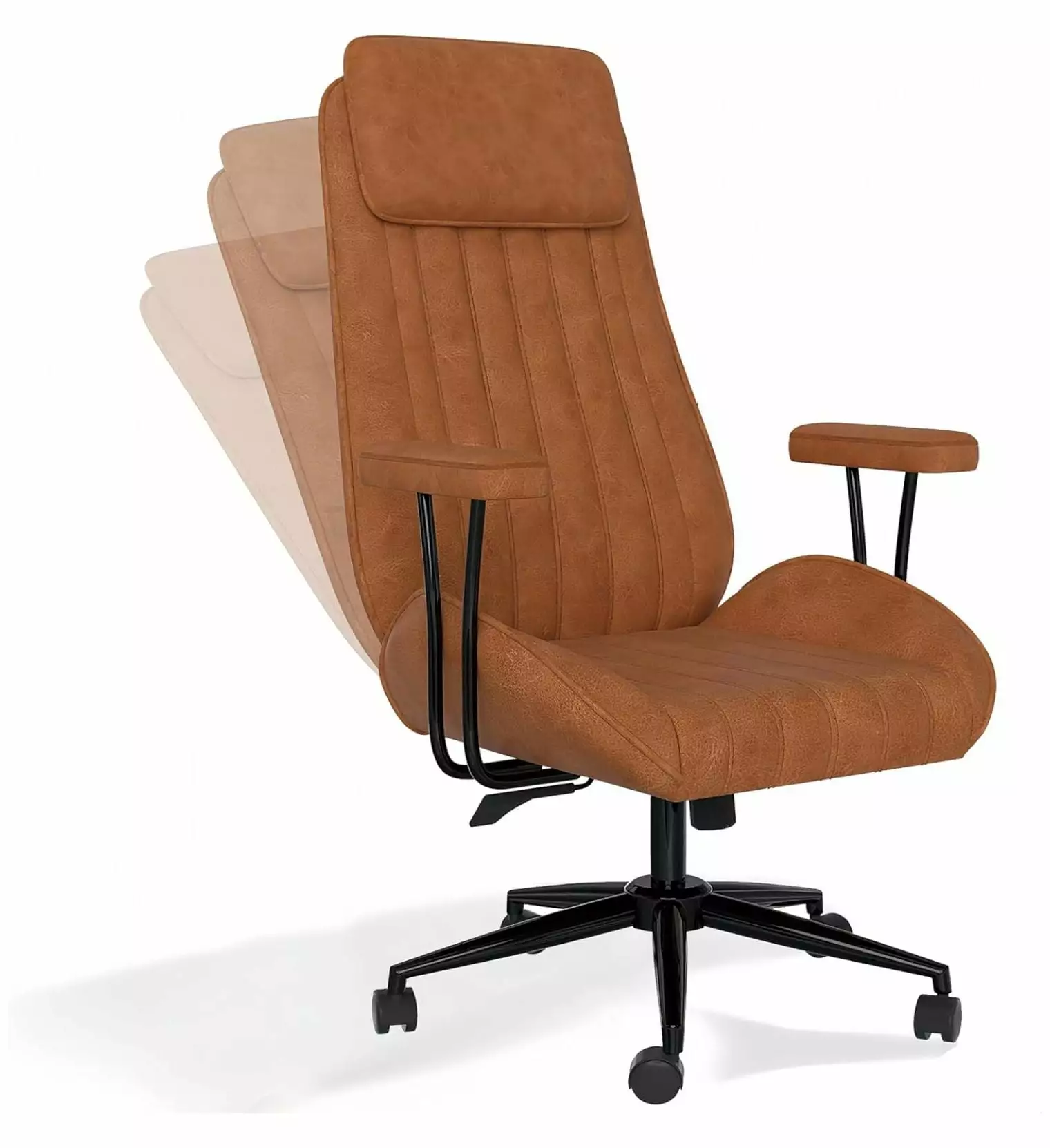 Luxury High Back Executive Office Chair - Adjustable Ergonomic Suede Fabric Desk Chair Lumbar Support Jadona