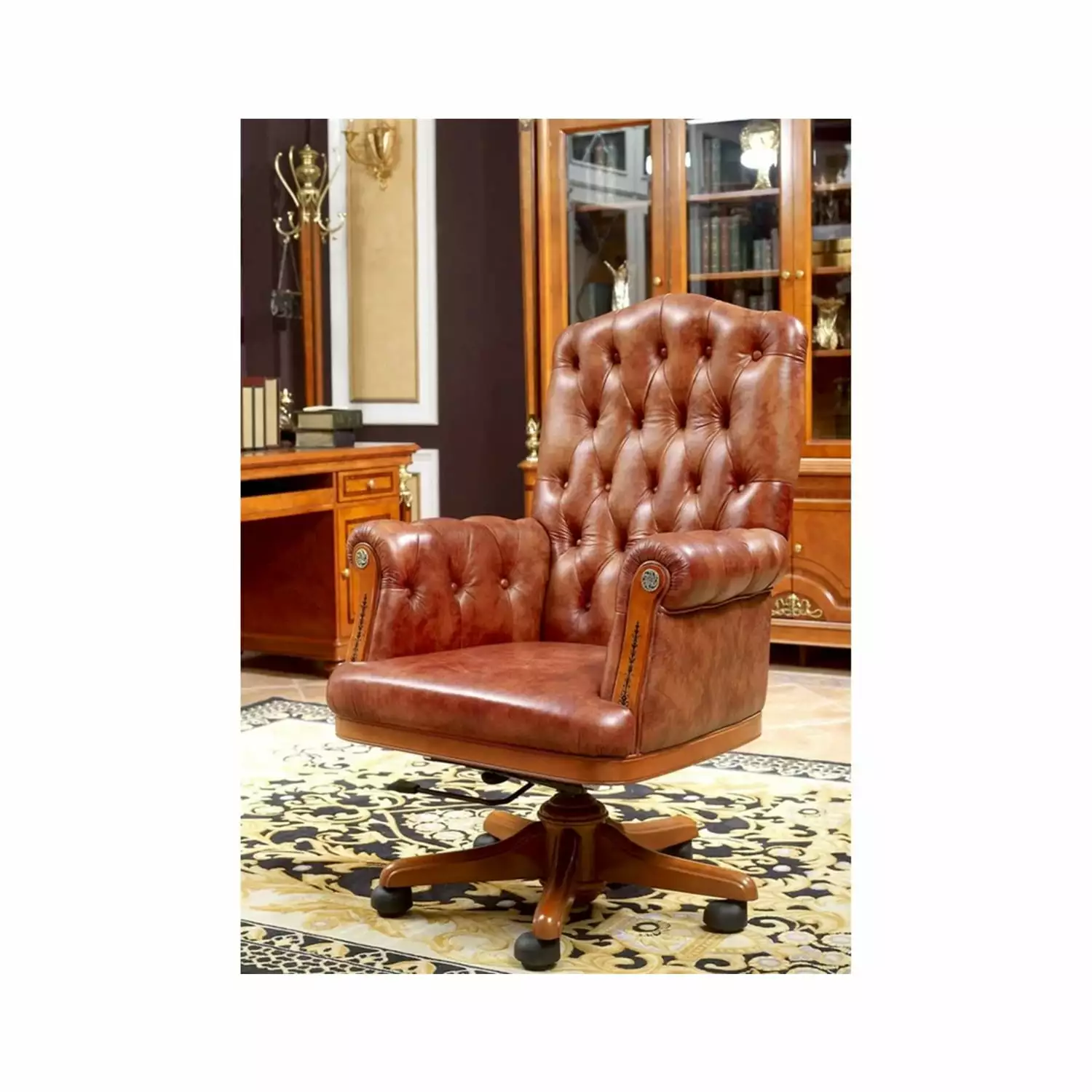 Maykoosh Artisanal Artistry E-62 Executive Chair - Handcrafted Leather Office Chair