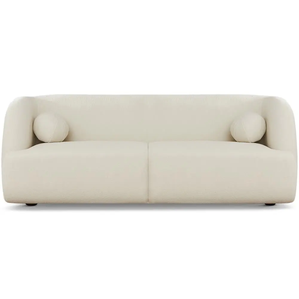 Querno Modern Luxury Japandi Style Boucle Fabric Curvy Sofa Couch Cream Ashcroft