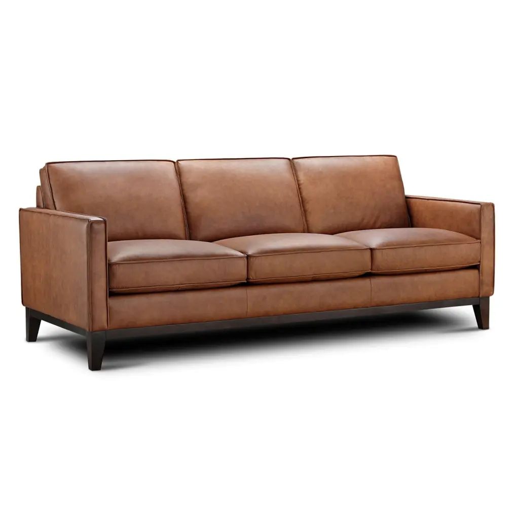 Hello Sofa Home Pimlico 86 Contemporary Top Grain Leather Sofa Brown Luxury Design