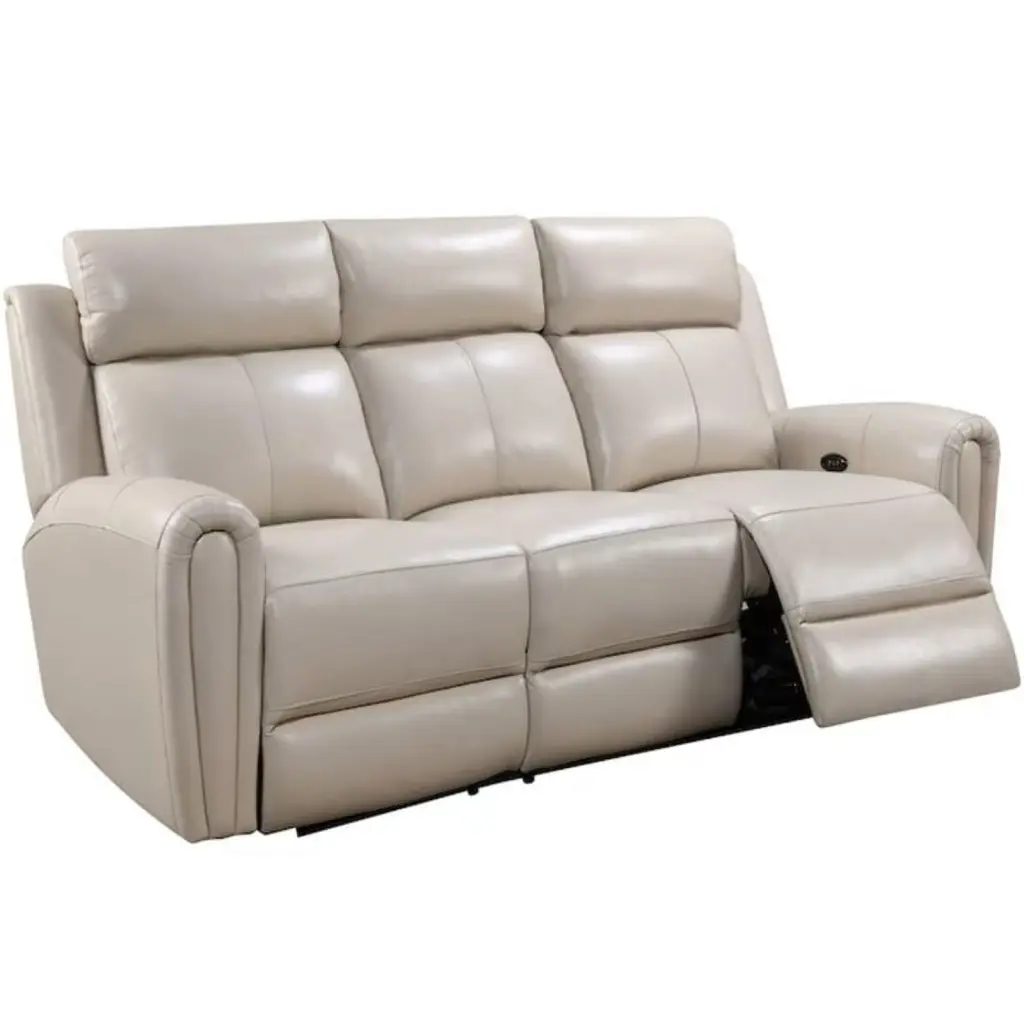Lusso Kona Modern Genuine Leather Hardwood Sofa Cream Luxury Living Room Couch Leather Lusso