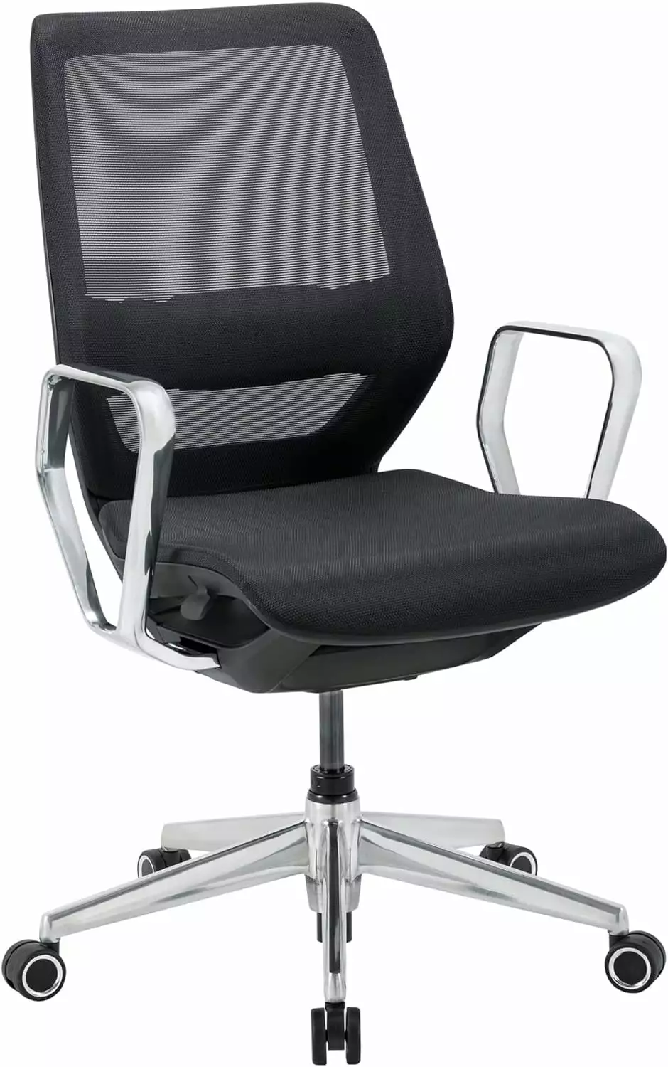 KEMANHUAN Sentrix Ergonomic Mesh Mid Back Manager Chair Fixed Arms Black BIFMA Compliant