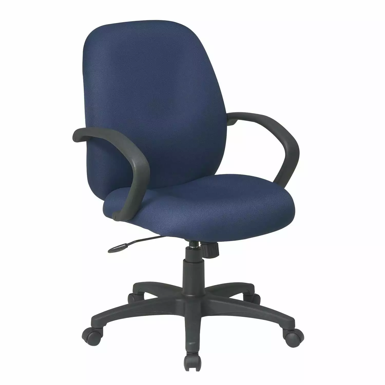 Executive Mid Back Manager's Chair Blue Fabric Thick Padded Contour Seat Office Desk Chair Office Star Products