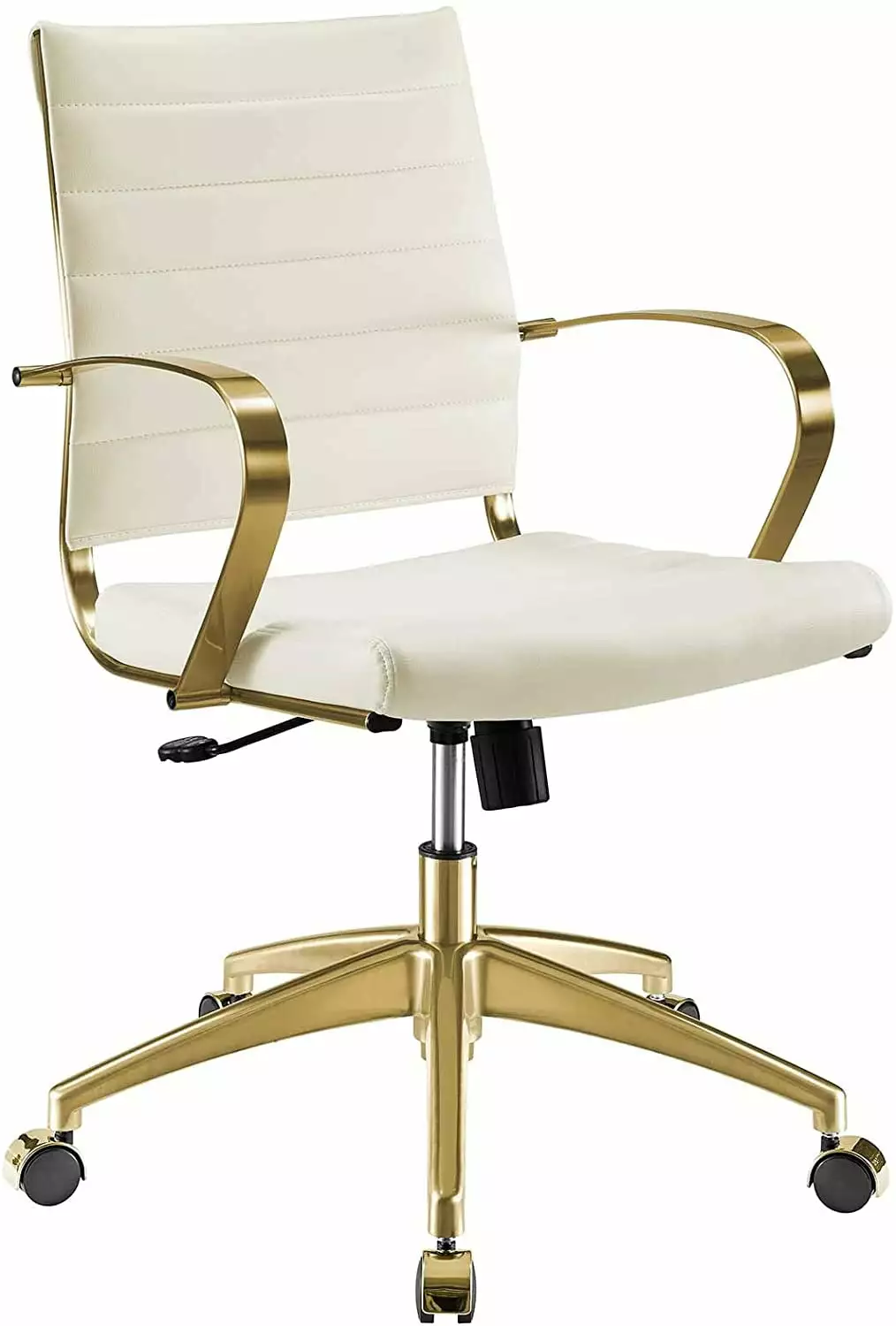 FJU Jive Gold Stainless Steel Executive Managerial Swivel Midback Office Chair