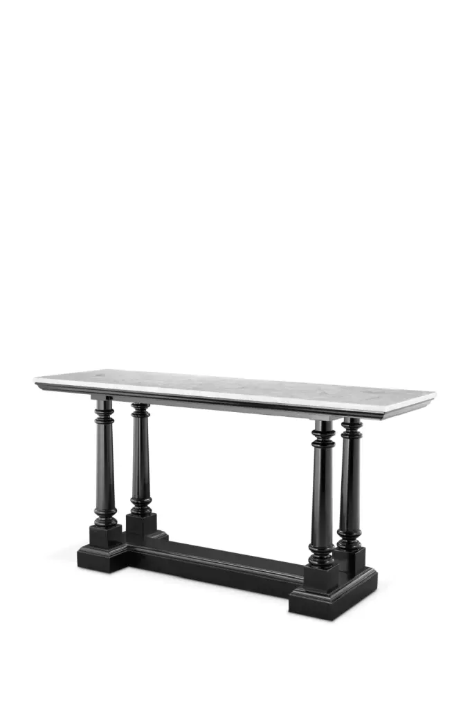 White Marble Console Table Eichholtz Walford Elegant Entryway Table
