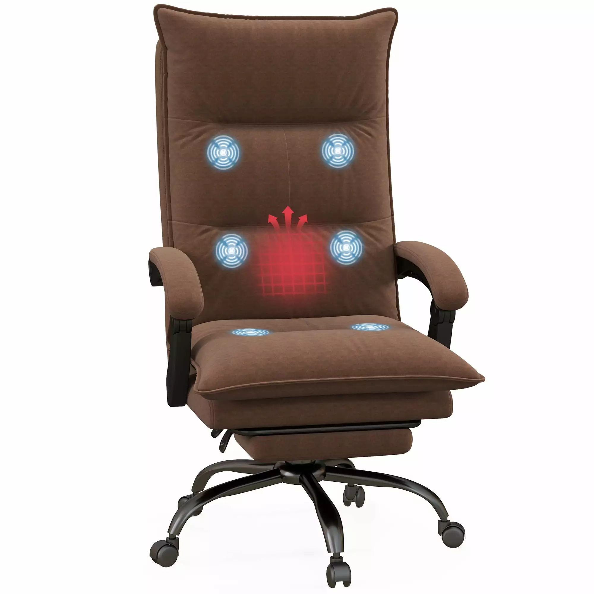 CoSoTower Executive Massage Office Chair 6 Vibration Points Heated Reclining Chair