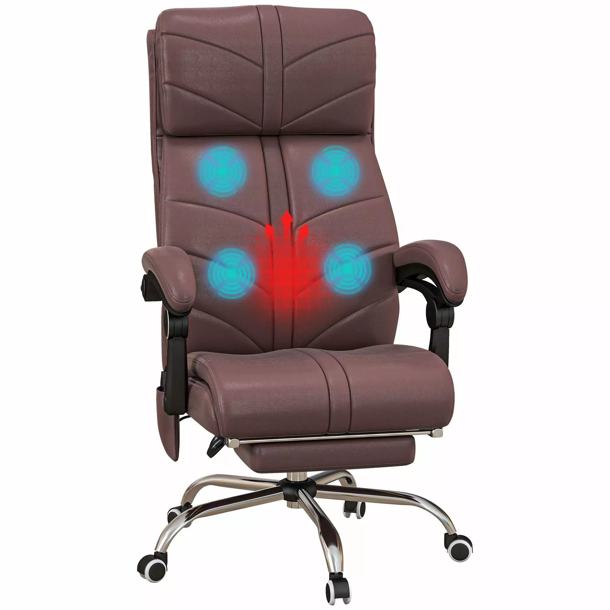 DeeHome Executive Massage Office Chair 4 Vibration and Heated Reclining Function