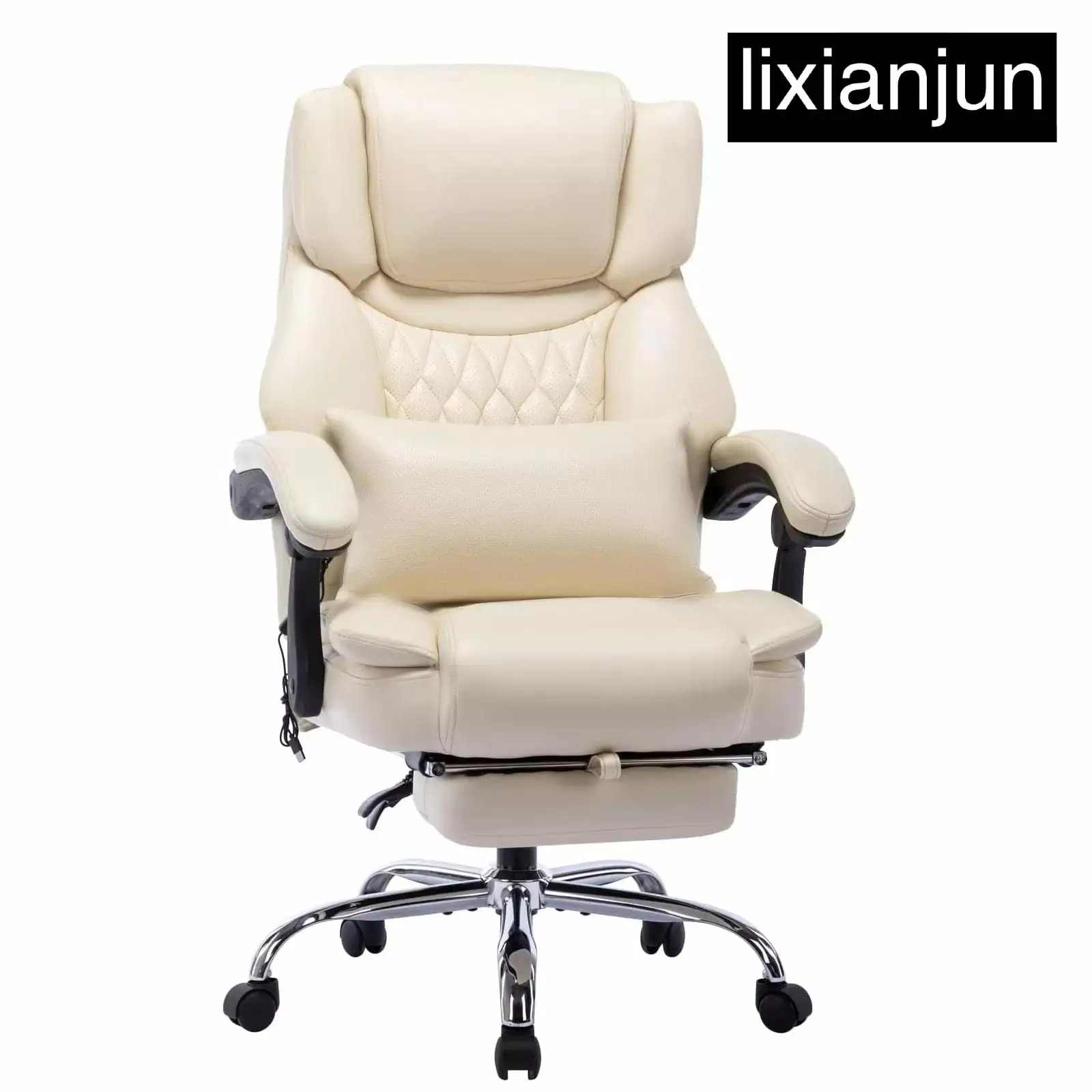 High Back Massage Reclining Office Chair Footrest Executive Computer Chair Home Office Desk Chair Massaging Lumbar Cushion...