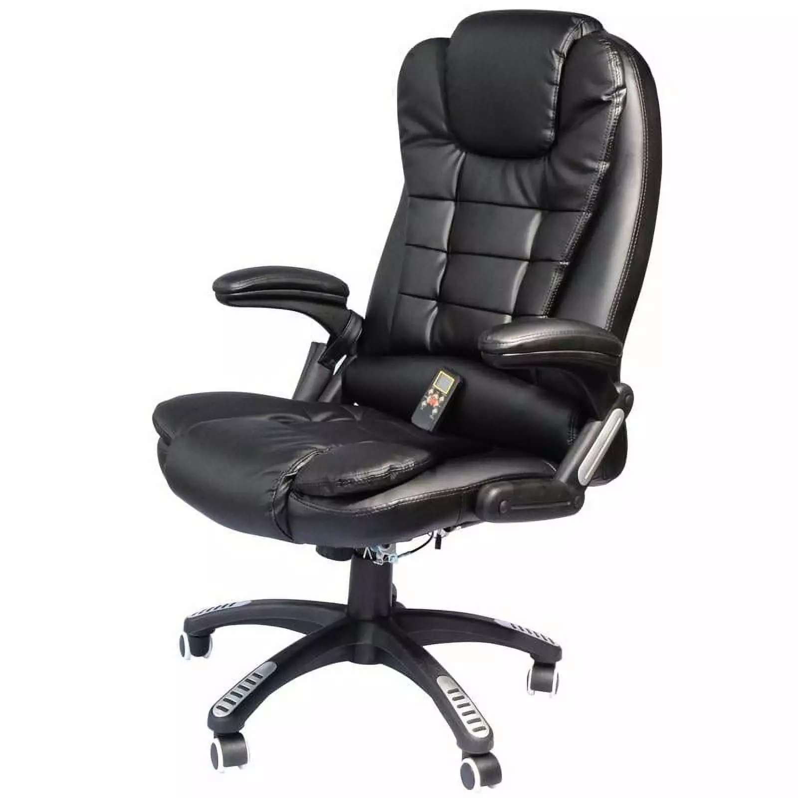HomCom High Back Faux Leather Adjustable Heated Executive Massage Office Chair Black