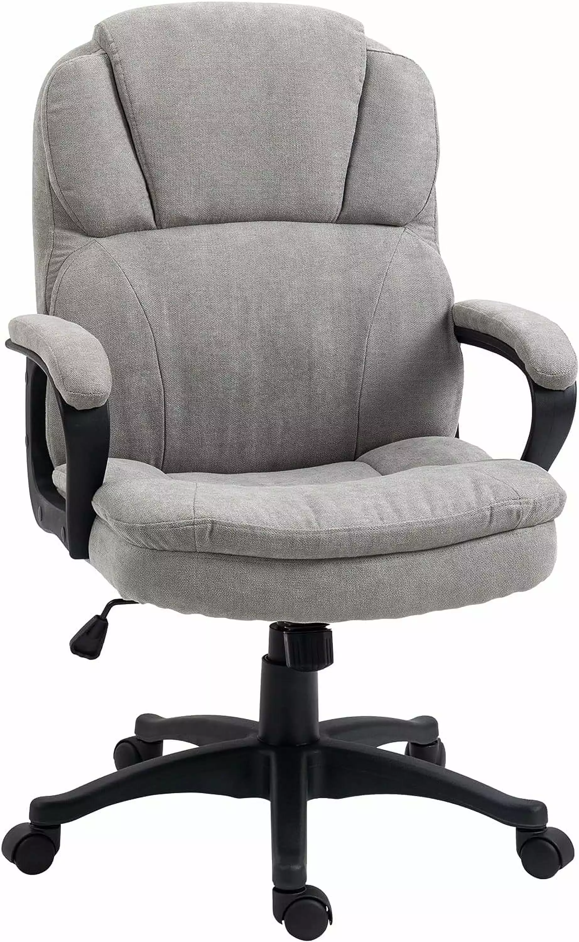 Massage Office Chair 2 Vibration Motors USB Power Adjustable Executive Computer Chair Gray WRP