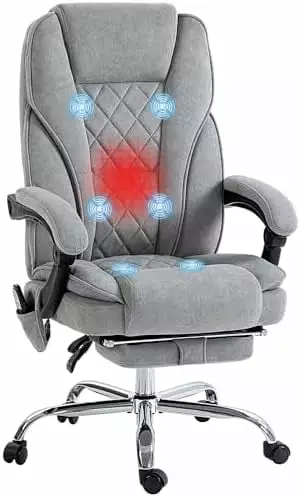 XINGAN Massage Office Chair Foot Rest, 6 Vibration Points and Heat, Reclining Computer Chair