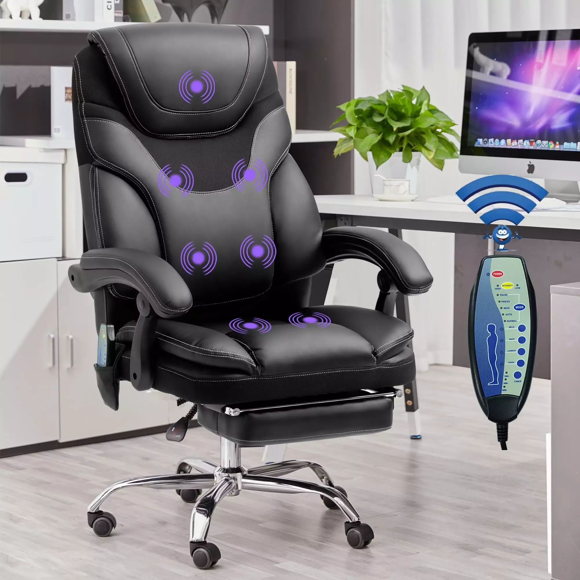 Massage Office Chair Reclining Chair Footrest Ergonomic High Back Executive Chair TALEWEO