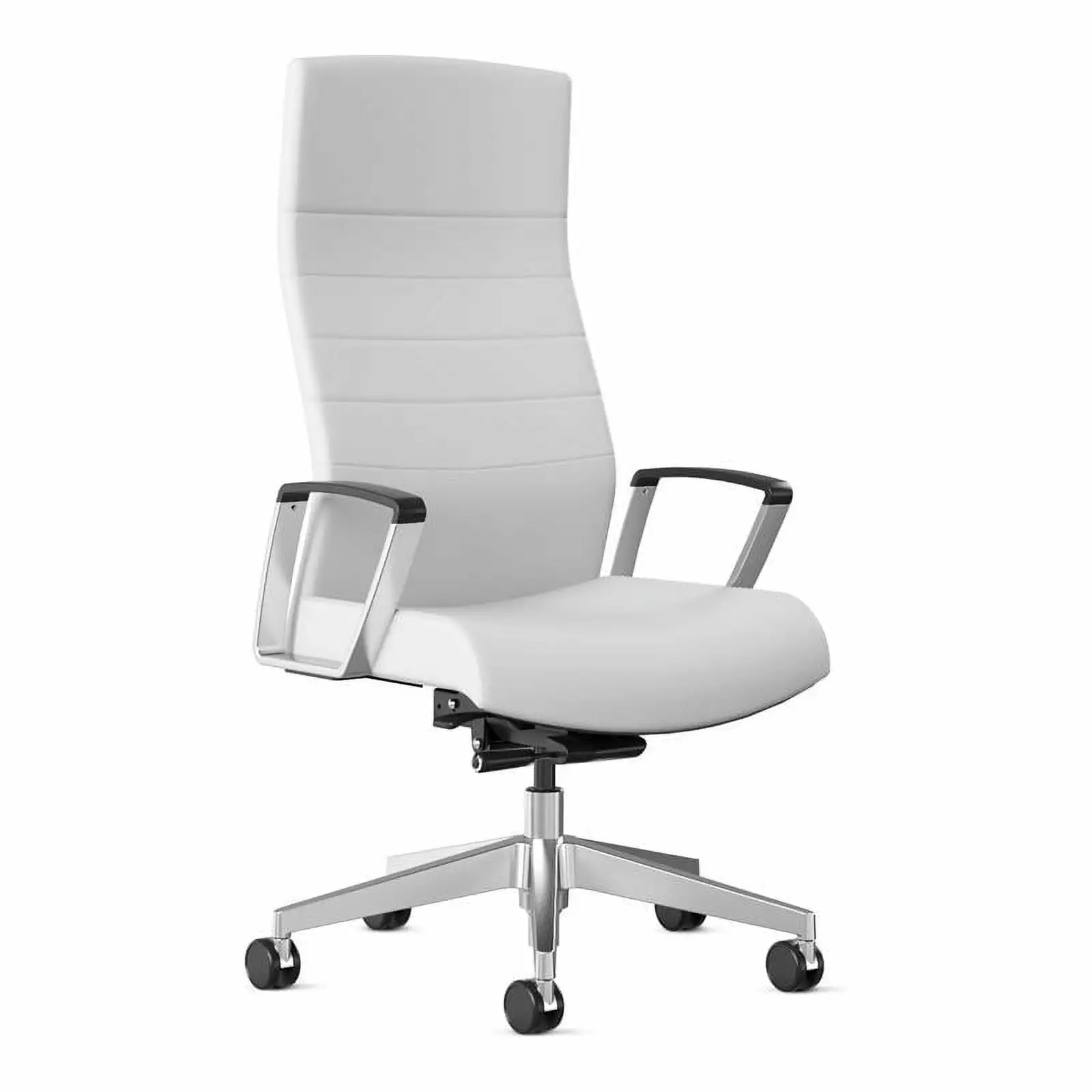 Bowery Hill Modern Metal Mesh High-Back Executive Chair White