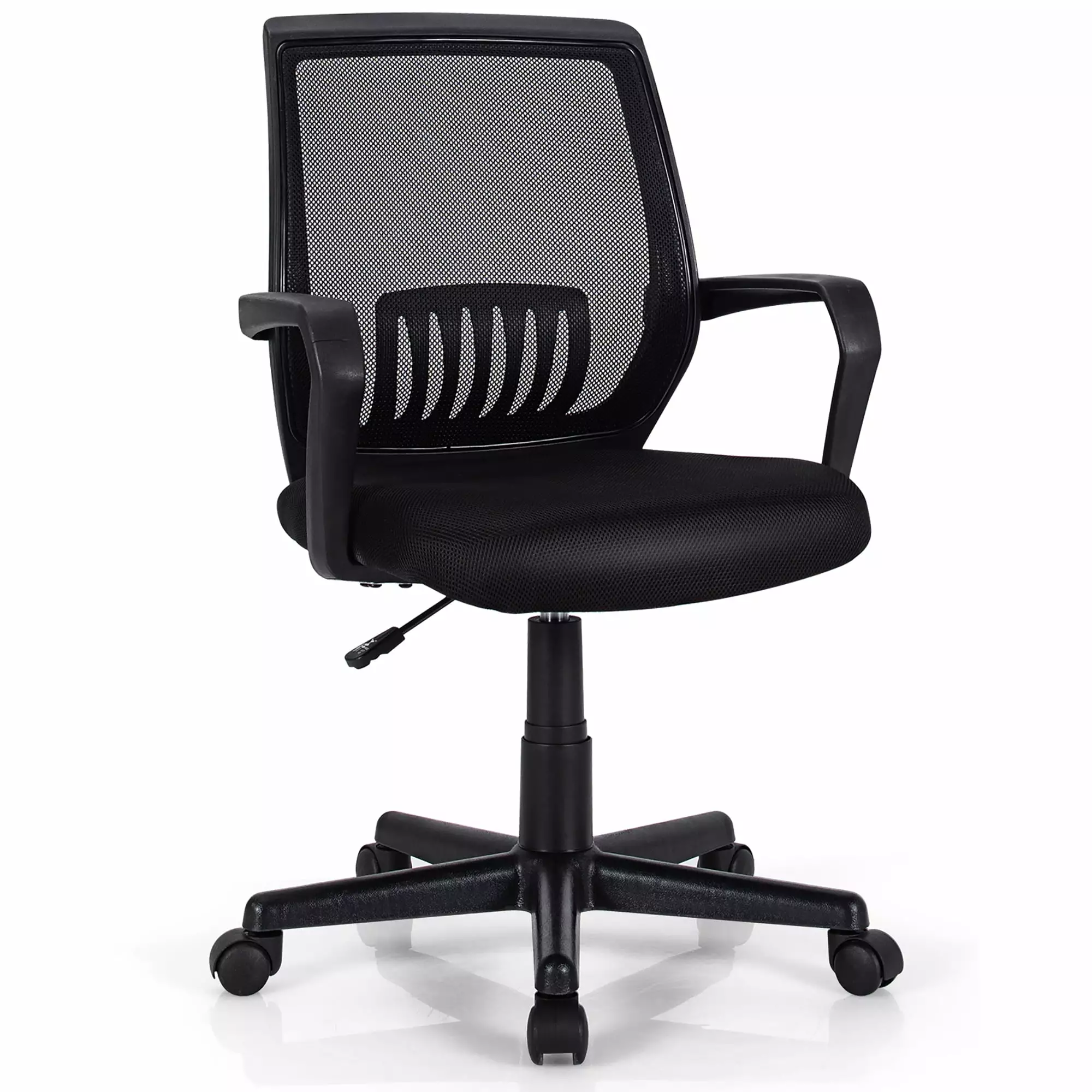 Mid Back Mesh Office Chair Height Adjustable Executive Chair Lumbar Support Ergonomic Desk Chair Costway