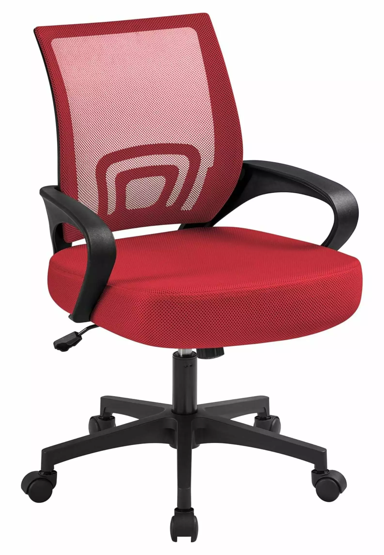 Depot Esh Mid Back Mesh Office Chair Ergonomic Lumbar Support and Armrests Red